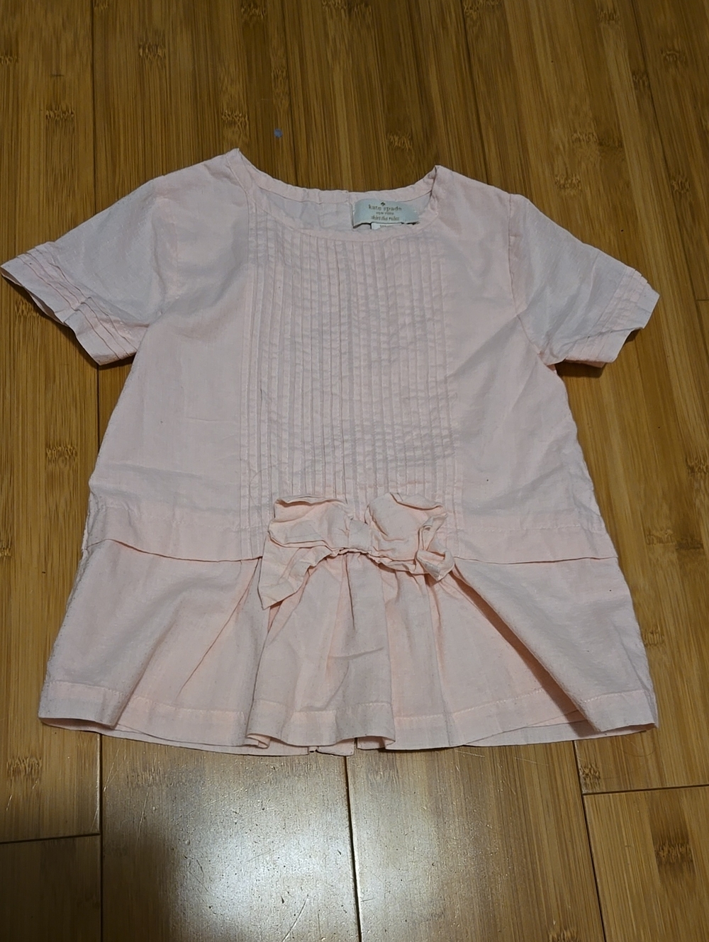 kate spade Pale Pink Girls' Bow-Front Top 4T